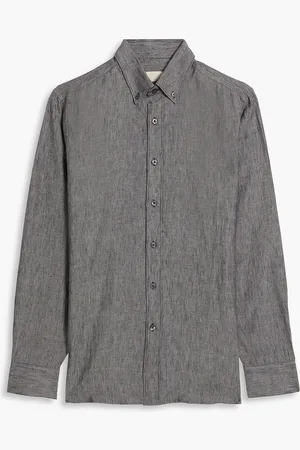 120% Lino Linen shirt - Gray - 4XL