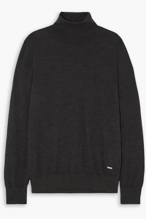 BRIONI Cashmere and silk-blend turtleneck sweater - Gray - IT 46