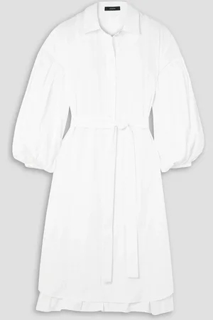 Joseph Montague belted pleated cotton-poplin shirt dress - - FR 40
