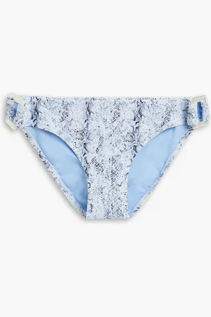 Heidi Klein Casablanca snake-print stretch-jacquard low-rise bikini briefs - Blue - S