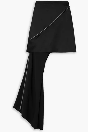 J.W.Anderson Asymmetric zip-detailed satin mini skirt - - UK 12