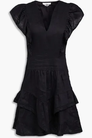 Marant Etoile Audreyo ruffled broderie anglaise linen mini dress - - FR 40