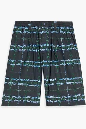 Marni Logo-print cotton shorts - - IT 46