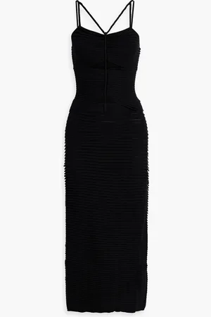 Altuzarra Cutout pleated stretch-knit midi dress - - S