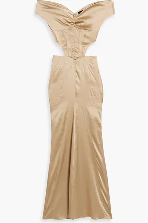Retrofete Off-the-shoulder cutout silk-blend gown - - XL