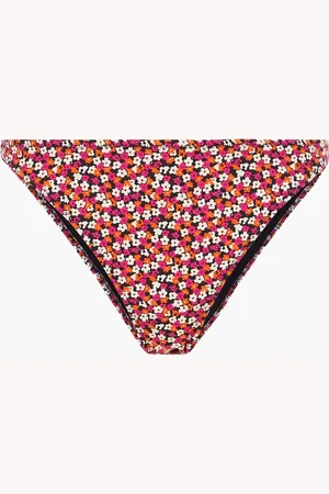 Solid Tati floral-print high-rise bikini briefs - Red - XS
