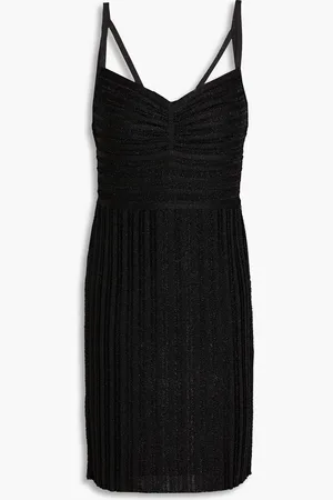 Hervé Léger Metallic ribbed-knit mini dress - - M