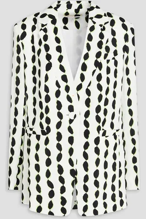 Diane von Furstenberg Dalton printed crepe blazer - - US 2
