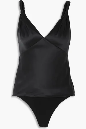 RTA Livia silk-satin and stretch-tulle bodysuit - - US 0