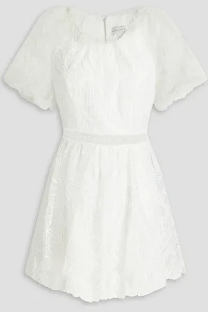 Ml Monique Lhuillier Gathered guipure lace mini dress - - US 10