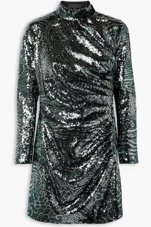 Dundas Cutout sequined tulle mini dress - Metallic - IT 40