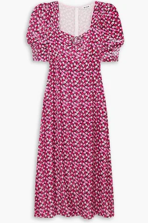RIXO London Karen embellished floral-print velvet midi dress - - UK 12