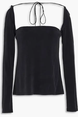 tibi Convertible washed cupro-blend jersey top - - US 4