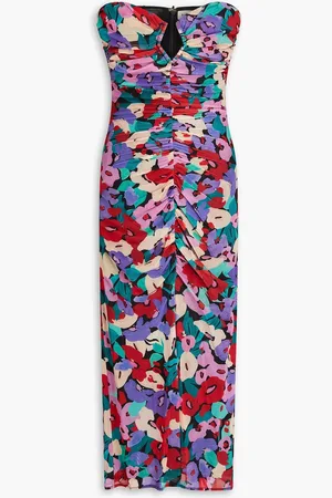 Nicholas Strapless floral-print stretch-mesh midi dress - - US 0