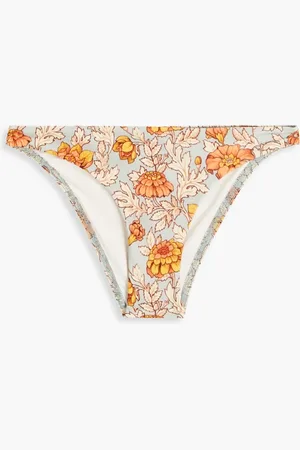 ZIMMERMANN Floral-print low-rise bikini briefs - Blue - 0