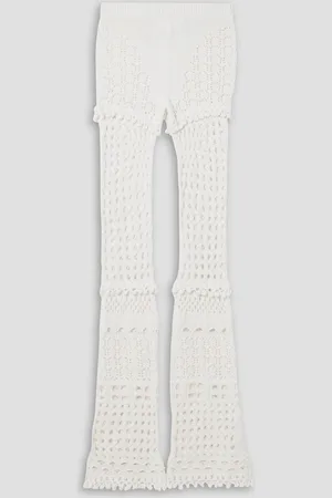 Retrofete Kyla iridescent crochet-knit cotton-blend straight-leg pants - - M