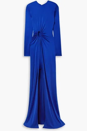 ET OCHS Katherine cutout stretch-satin jersey gown - Blue - US 6