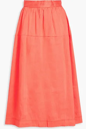 AJE Shelley linen-blend midi skirt - Orange - UK 4