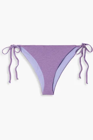 Mara Hoffman Lei striped low-rise bikini briefs - Purple - XL