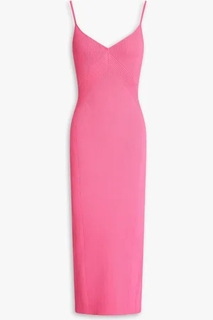 RAG&BONE Asher lace-up ribbed-knit midi dress - - L