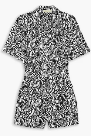 Michael Kors Zebra-print silk-blend georgette playsuit - - US 2