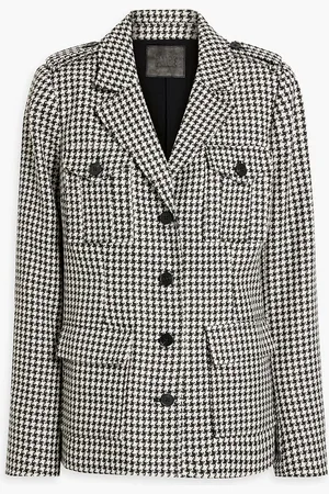 Paige Skyler metallic houndstooth tweed jacket - - M