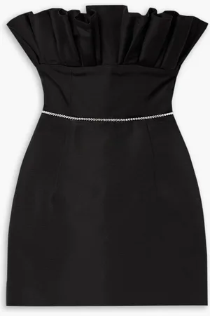Markarian Thunderbird crystal-embellished strapless pleated silk-faille mini dress - - US 6