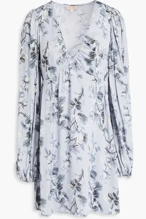 by Ti Mo Floral-print satin-crepe mini dress - Blue - XL