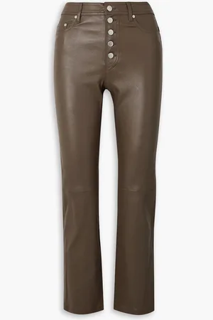 Joseph Den cropped leather straight-leg pants - Neutral - FR 44