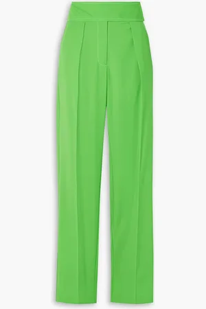 Christopher John Rogers Pleated wool tapered pants - Green - US 8
