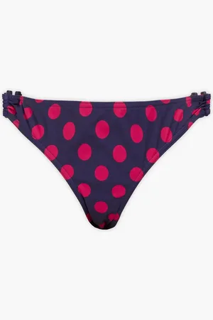 ZIMMERMANN Polka-dot ring-embellished low-rise bikini briefs - Blue - 1