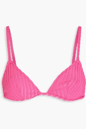 Solid The Lulu ribbed recycled triangle bikini top - - XL