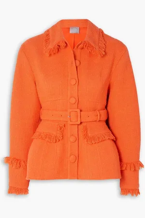 HUISHAN ZHANG Renee belted fringed tweed jacket - - UK 10
