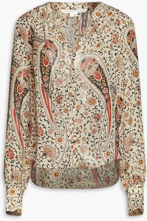 VERONICA BEARD Marion paisley-print silk crepe de chine blouse - Neutral - US 6