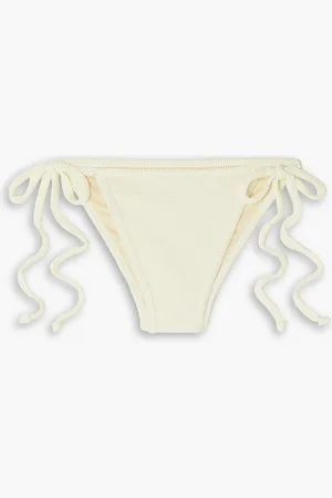 FAITHFULL THE BRAND Hazel seersucker low-rise bikini briefs - White - XXL
