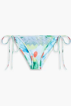 CHARO RUIZ IBIZA Laia printed low-rise bikini briefs - Blue - XS