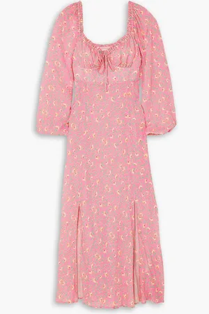 RIXO London Olimani tie-detailed floral-print crepe de chine midi dress - - UK 8