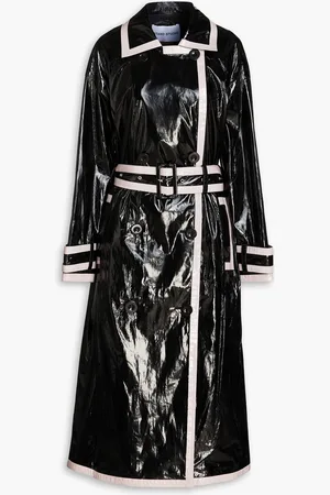Stand Studio Katharina two-tone faux patent-leather trench coat - - FR 40
