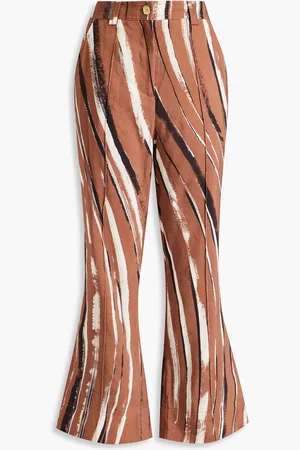 AJE Aurelie printed linen-blend flared pants - - UK 4