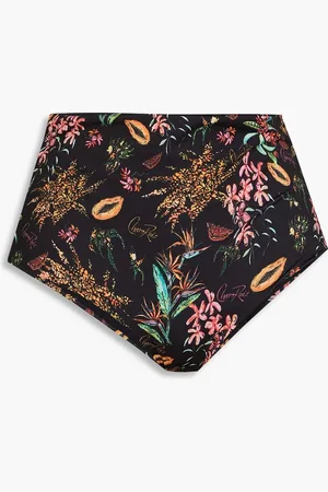 CHARO RUIZ IBIZA Printed high-rise bikini briefs - - S