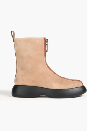3.1 Phillip Lim Mercer zip-detailed suede Chelsea boots - Neutral - EU 37
