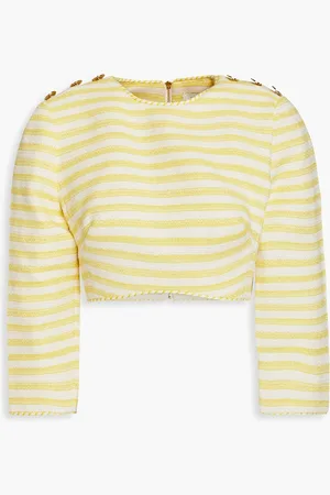 ZIMMERMANN Cropped striped cotton-blend top - - 2
