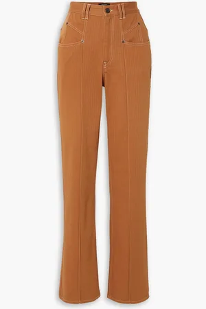 Isabel Marant Lirokae herringbone cotton slim-leg pants - Brown - FR 34