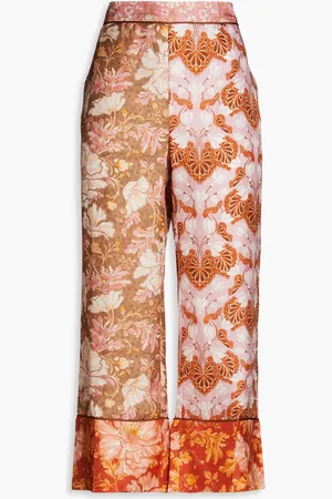 ZIMMERMANN Cropped printed silk-twill straight-leg pants - - 3