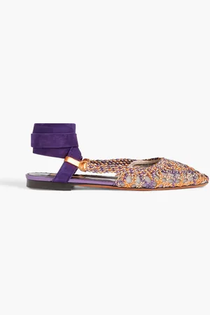 Missoni Woven metallic leather and mesh ballet flats - - EU 37