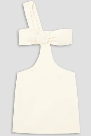 Zeynep Arcay One-shoulder cutout wool-blend mini dress - White - US 6