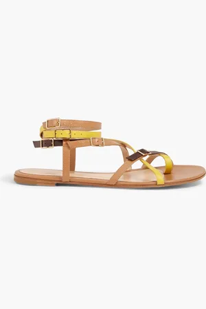 Gianvito Rossi Cassandra buckled leather sandals - Yellow - EU 35.5