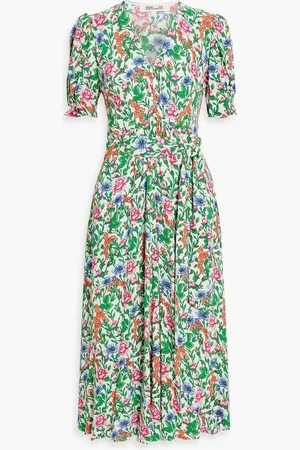 Diane von Furstenberg Sammie belted floral-print crepe midi dress - - US 00