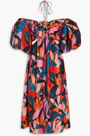Rebecca Vallance Catalina off-the-shoulder printed TENCEL™-blend gauze midi dress - - UK 10