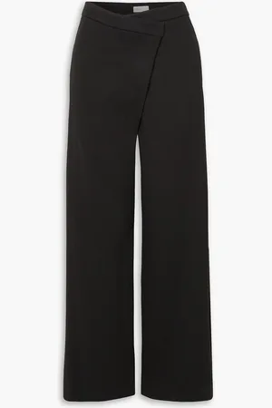 ROSETTA GETTY Wrap-effect jersey wide-leg pants - - L